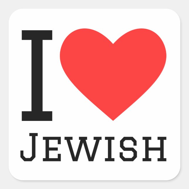 I love Jewish  Square Sticker (Front)