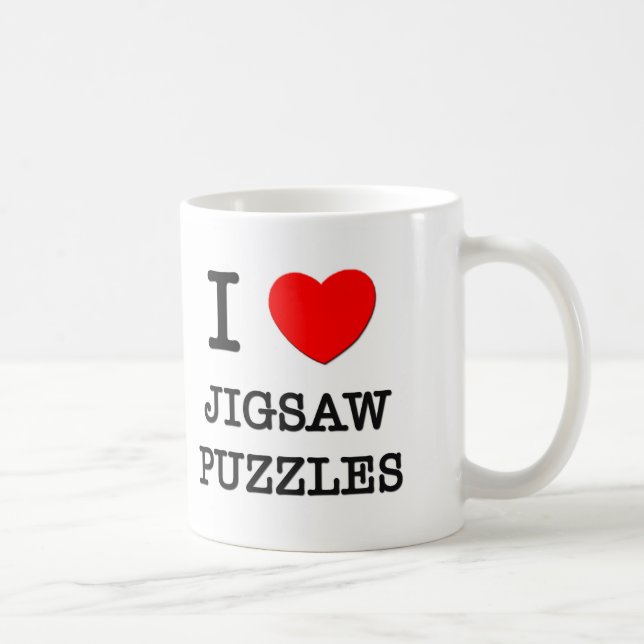 I Love Jigsaw Puzzles Coffee Mug (Right)
