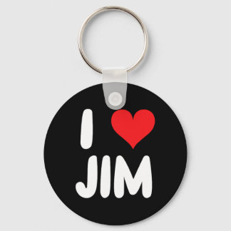 I Love Jim - Heart - Name  Key Ring