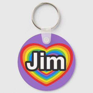 I love Jim. I love you Jim. Heart Key Ring