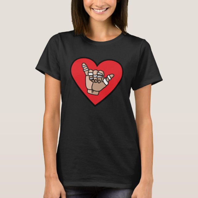 I love Jiu Jitsu BJJ Brazilian Jiu Jitsu Heart Val T-Shirt (Front)