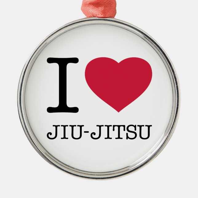 I LOVE JIU JITSU METAL TREE DECORATION (Front)