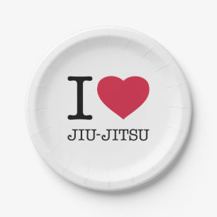 I LOVE JIU JITSU PAPER PLATE