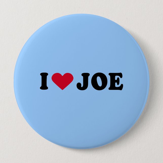 I LOVE JOE 10 CM ROUND BADGE (Front)