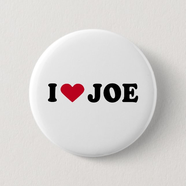 I LOVE JOE 6 CM ROUND BADGE (Front)