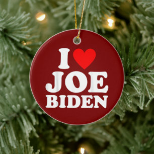 I Love Joe Biden Joe Biden Heart Gift Ceramic Tree Decoration