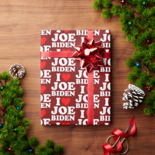 I Love Joe Biden Joe Biden Heart Gift Wrapping Paper