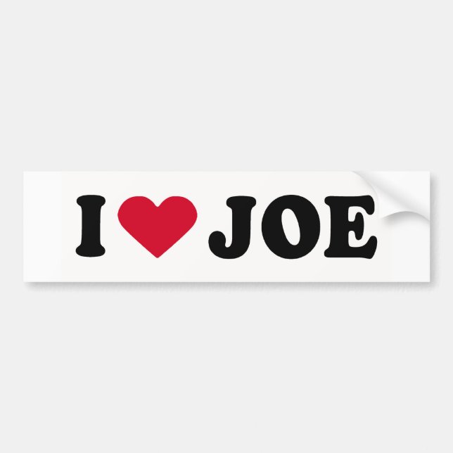 I LOVE JOE BUMPER STICKER (Front)