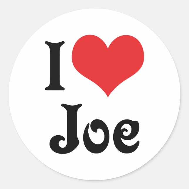 I Love Joe Classic Round Sticker (Front)