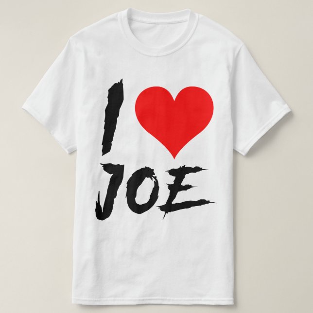 I Love Joe Red Heart T-Shirt (Design Front)