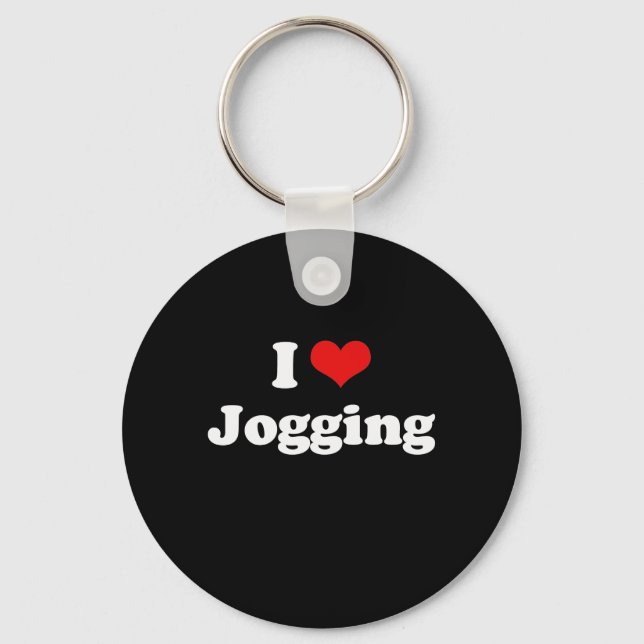 I Love Jogging Tshirt Key Ring (Front)