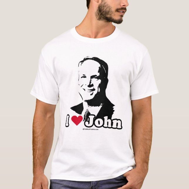 I Love John McCain T-shirt / I Heart John McCain T (Front)