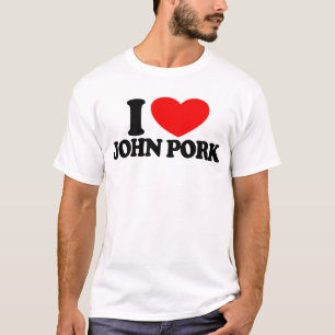 I Love John Pork Red Heart John Pork Meme T-Shirt