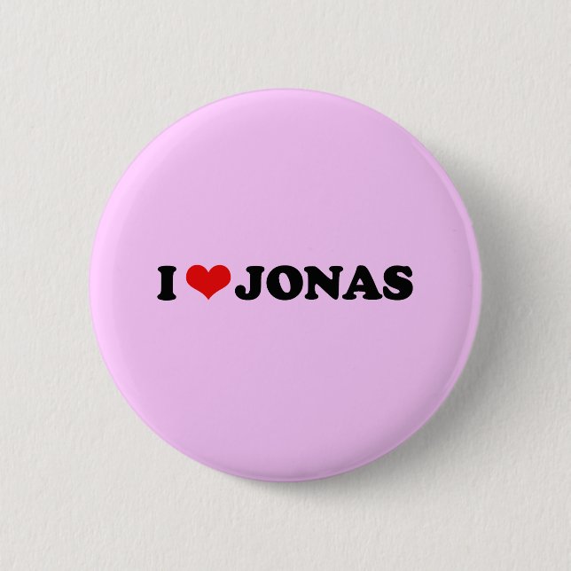 I LOVE JONAS 6 CM ROUND BADGE (Front)