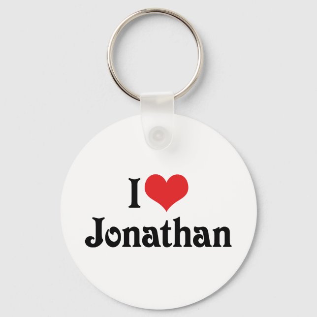 I Love Jonathan Key Ring (Front)