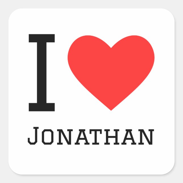 I love jonathan square sticker (Front)