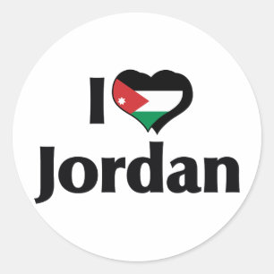 I Love Jordan Flag Classic Round Sticker