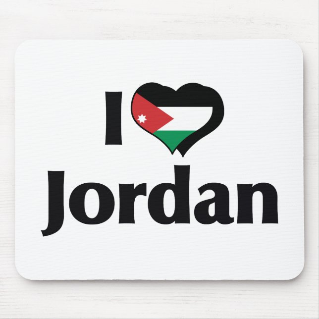 I Love Jordan Flag Mouse Mat (Front)