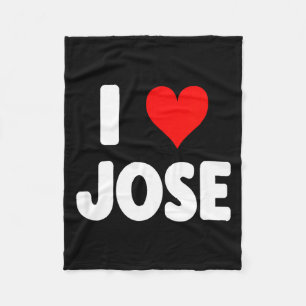 I Love Jose - Heart Fleece Blanket