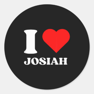 I Love Josiah I Heart Josiah Name Y2k Valentines D Classic Round Sticker