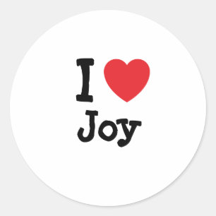 I love Joy heart T-Shirt Classic Round Sticker