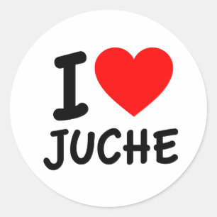 I Love Juche Classic Round Sticker