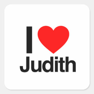 i love judith square sticker