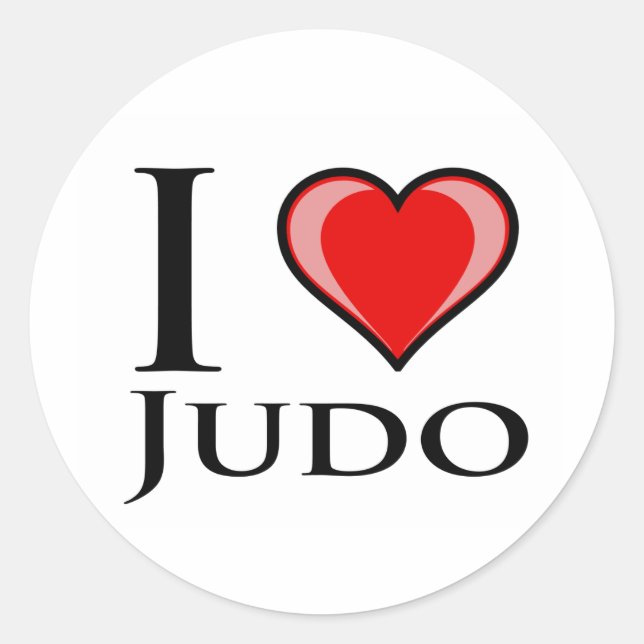 I Love Judo Classic Round Sticker (Front)