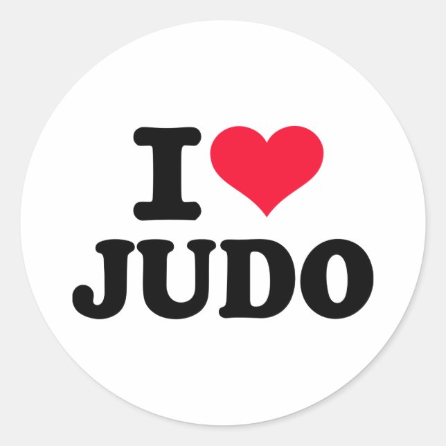 I love Judo Classic Round Sticker (Front)