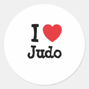 I love Judo heart custom personalised Classic Round Sticker