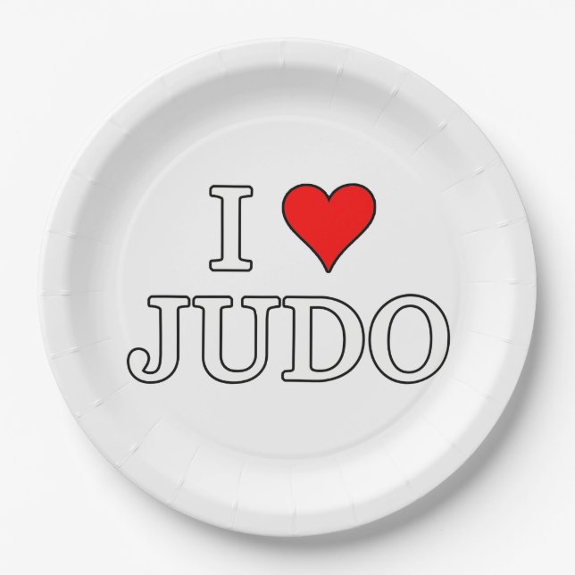 I Love Judo Paper Plate (Front)