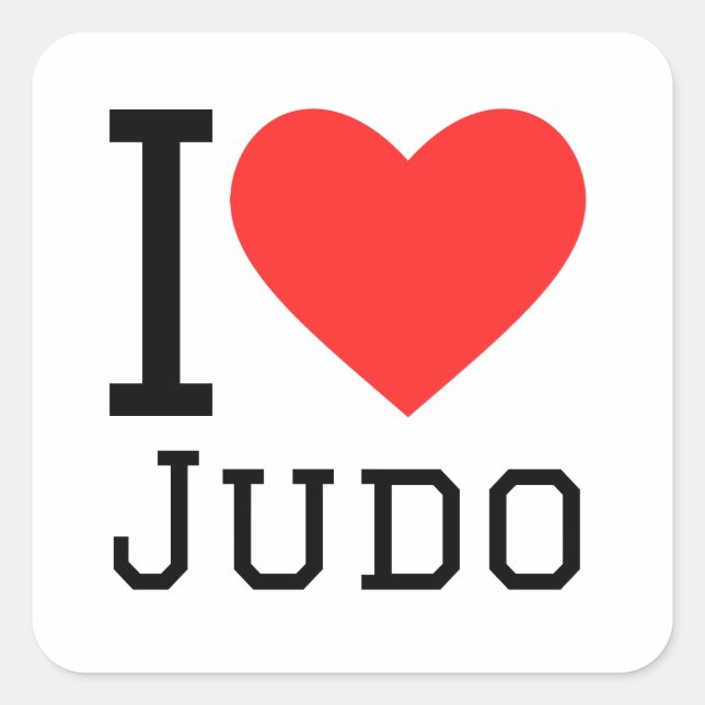 I love judo square sticker (Front)