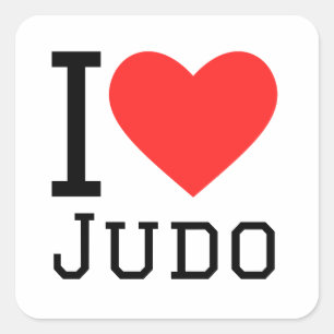 I love judo square sticker