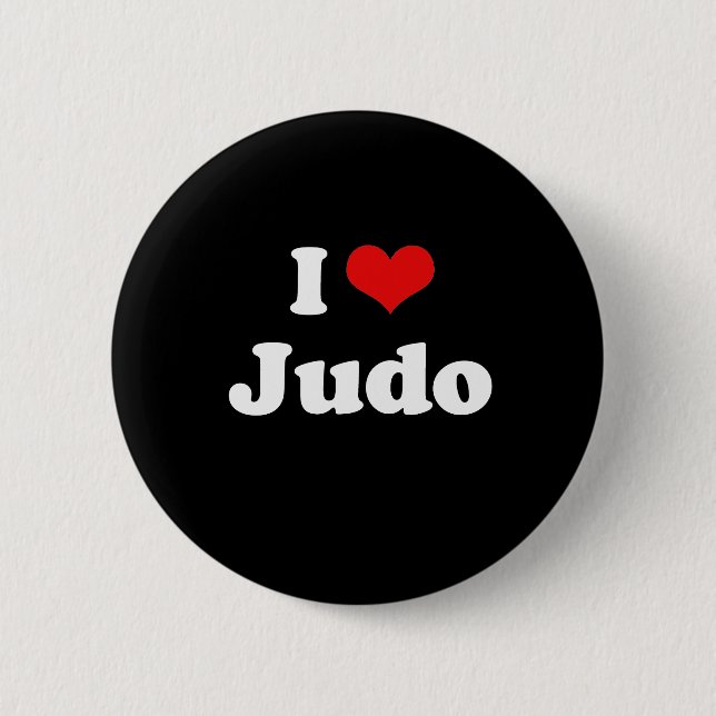 I Love Judo Tshirt 6 Cm Round Badge (Front)