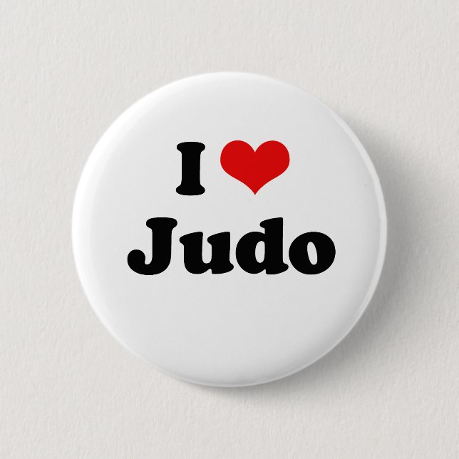 I Love Judo Tshirt 6 Cm Round Badge (Front)