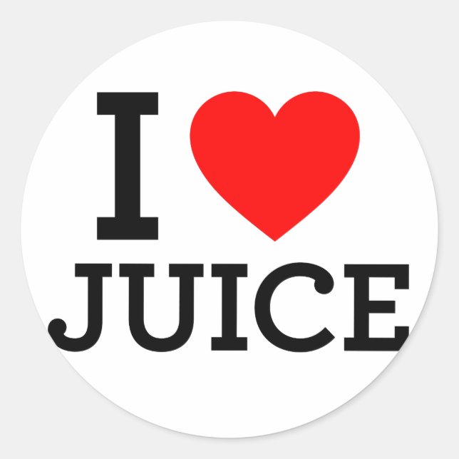 I Love Juice Classic Round Sticker (Front)