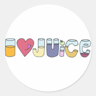 I love juice classic round sticker