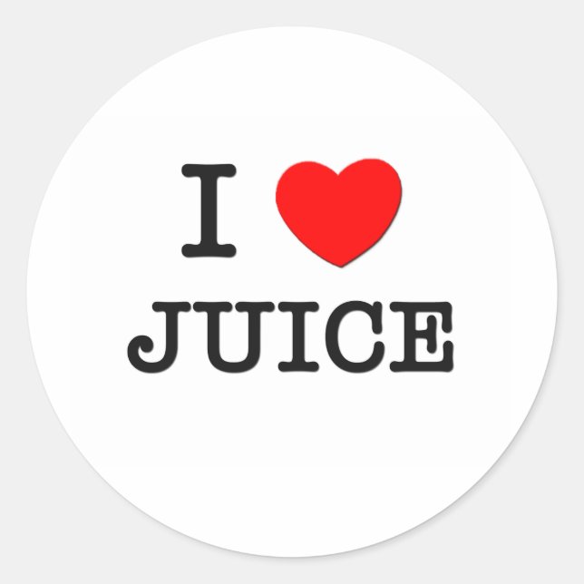 I Love Juice Classic Round Sticker (Front)