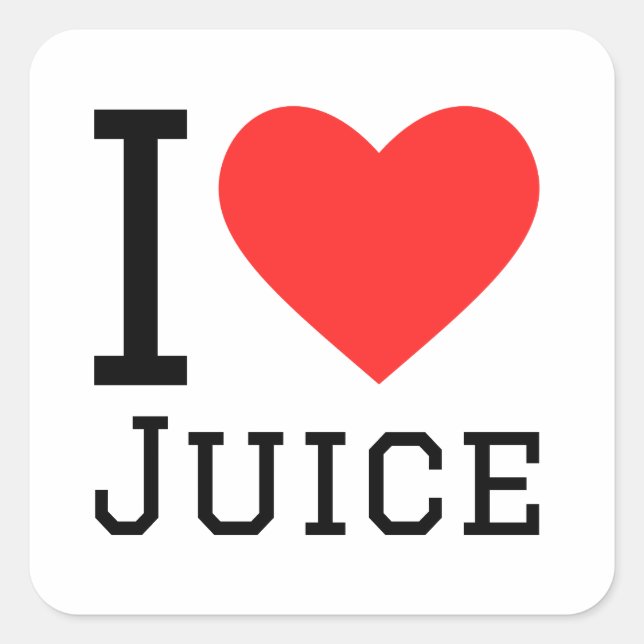 I love juice square sticker (Front)