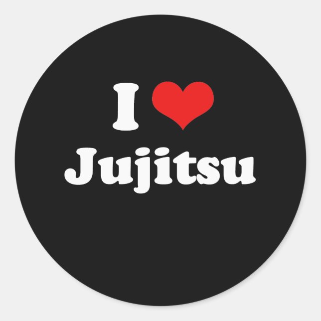 I Love Jujitsu Tshirt Classic Round Sticker (Front)