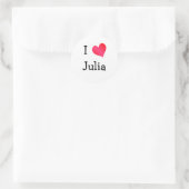 I Love Julia Classic Round Sticker (Bag)