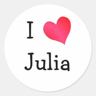 I Love Julia Classic Round Sticker