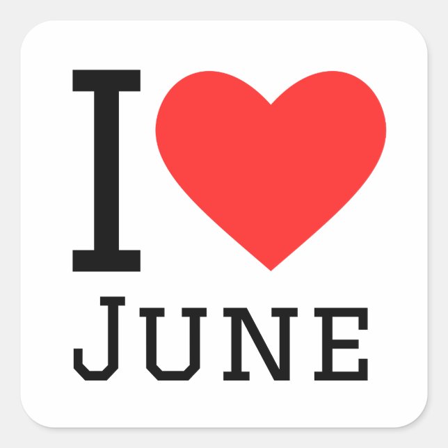 I love jume square sticker (Front)