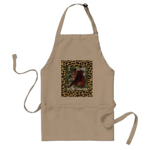 I Love Jungle Wildlife  leopard print design Standard Apron