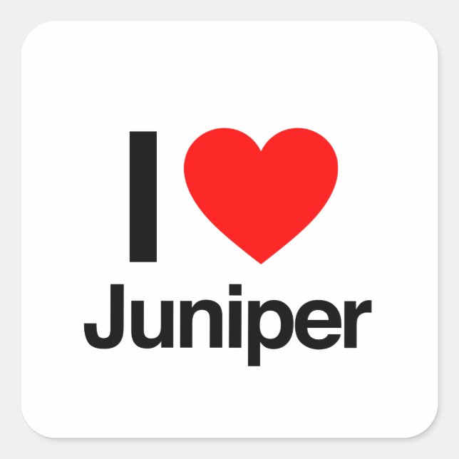 i love juniper square sticker (Front)