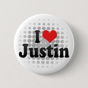 I Love Justin 6 Cm Round Badge