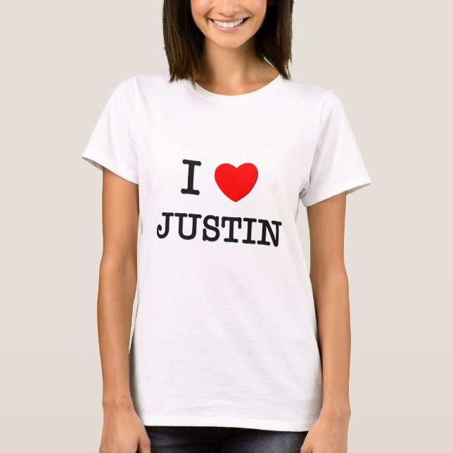 I Love Justin T-Shirt (Front)