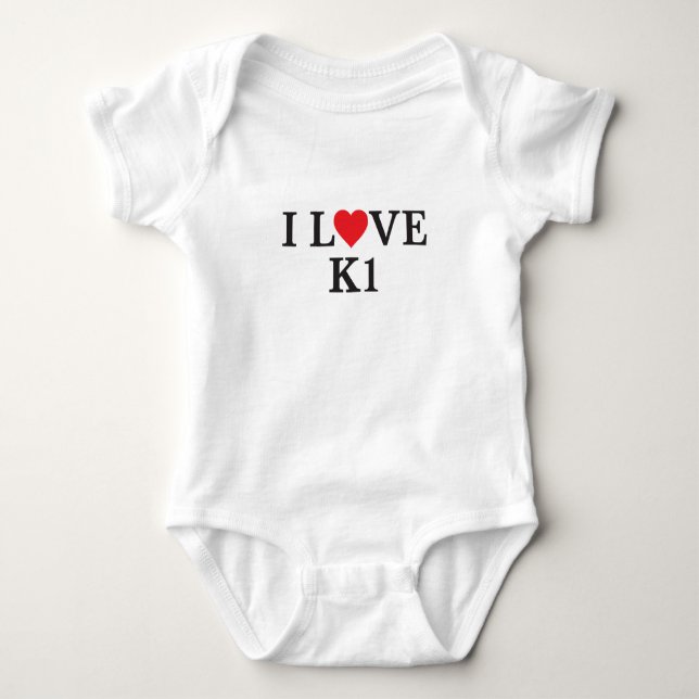 I Love K1 Baby Bodysuit (Front)