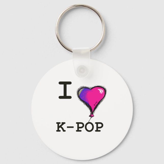 I Love K-POP (hwaiting) T-shirt Tee Key Ring (Front)