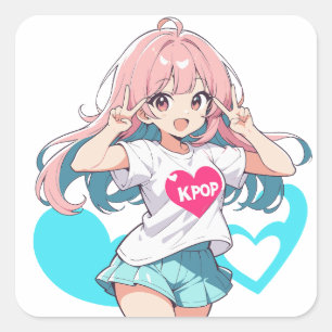 I love K-POP - Kポップ, 케이팝 Square Sticker